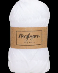 Akrylgarn 50 g - optisk hvid| Sy Og Strik