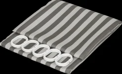 Sjöbo Home Badeforhæng 140 x 200 cm - Grå stribet| Badeværelsesartikler