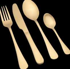 SJÖBO Bestiksæt 16 dele - mat guld| Service Og Bestik