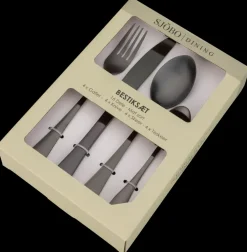 SJÖBO Bestiksæt 16 dele - mat sort| Service Og Bestik