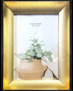 Billedramme guld/sort - 10 x 15 cm| Billedrammer