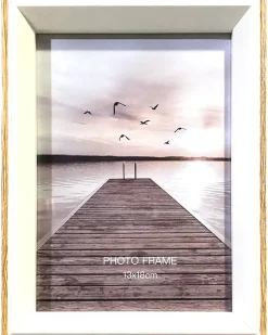 Billedramme hvid/natur - 13 x 18 cm| Billedrammer
