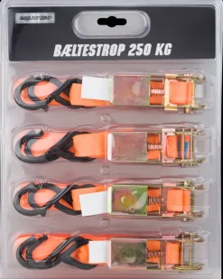 BRANFORD Bæltestrop med skralde 4-pak 300 cm| Presenninger Og Fortøjning