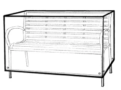 Bænkovertræk 80 x 80 x 160 cm - sort| Overtræk