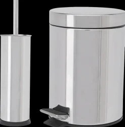 Carlsbad Pedalspand 3 liter og toiletbørste stål| Badeværelsesartikler