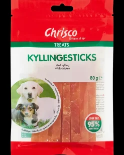 Chrisco kyllingesticks 80 g| Hundefoder, Kattemad Og Godbidder