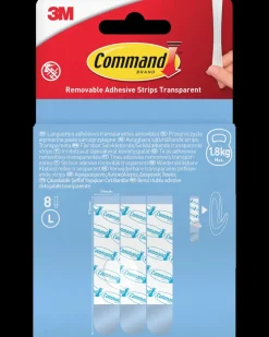 Command ™ Aftagelige Klæbestrips 8 stk - Transparent L| Kroge Og Ophæng|Tape