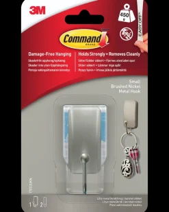 Command ™ Krog med 2 strips - Børstet Nikkel Lille| Kroge Og Ophæng