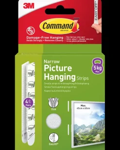 Command ™ Strips Ophæng af billede - Hvid Smal| Kroge Og Ophæng
