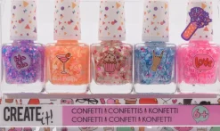CREATEit! CREATEit Neglelak med konfetti 5 x 8 ml| Kosmetik Og Personlig Pleje|Øvrigt Legetøj