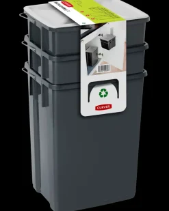 Curver Affaldssorteringssæt med 3 spande| Affaldsspande Og -Poser