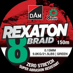 DAM Fletline 8 Braid 150 m 0,15 mm - grøn| Fiskestænger, Hjul Og Liner