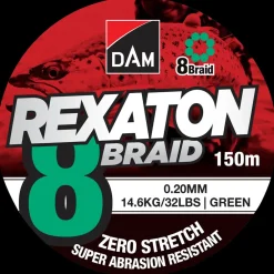 DAM Fletline 8 Braid 150 m 0,20 mm - grøn| Fiskestænger, Hjul Og Liner