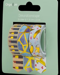 Organize Dekorationstape 3-pak - Assorteret design| Øvrige Hobbyartikler