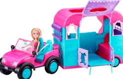 Dukke med jeep og campingvogn| Øvrigt Legetøj