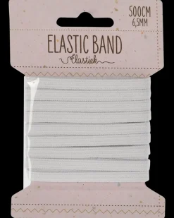 Elastik flad 6,5 mm x 5 m - hvid| Sy Og Strik