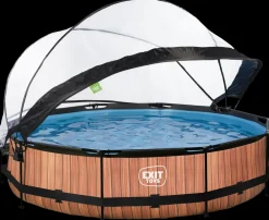 EXIT TOYS Pool Ø360x76 cm med pumpe og skærm - brun| Pool- Og Spatilbehør