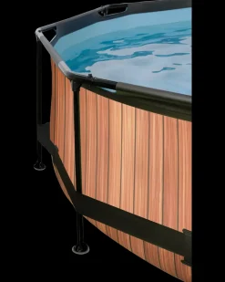 EXIT TOYS Pool Ø244x76 cm med pumpe og skærm - brun| Pool- Og Spatilbehør