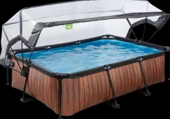 EXIT TOYS Pool 220x150 cm med pumpe og skærm - brun| Pool- Og Spatilbehør