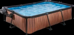 EXIT TOYS Pool 220x150 cm med pumpe og skærm - brun| Pool- Og Spatilbehør