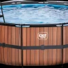 EXIT TOYS Pool Ø427x122cm med pumpe og skærm - Brun| Pool- Og Spatilbehør