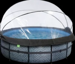EXIT TOYS Pool Ø427x122cm med pumpe og skærm - Grå| Pool- Og Spatilbehør