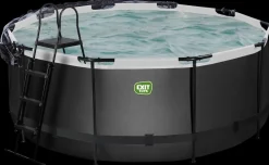 EXIT TOYS Pool Ø360x122cm med pumpe og skærm - sort| Pool- Og Spatilbehør