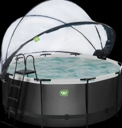 EXIT TOYS Pool Ø360x122cm med pumpe og skærm - sort| Pool- Og Spatilbehør