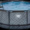 EXIT TOYS Pool Ø360x122cm med pumpe og skærm - Grå| Pool- Og Spatilbehør