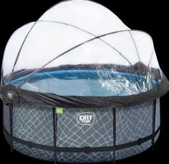 EXIT TOYS Pool Ø360x122cm med pumpe og skærm - Grå| Pool- Og Spatilbehør