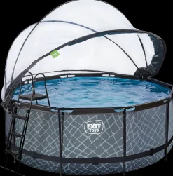 EXIT TOYS Pool Ø360x122cm med pumpe og skærm - Grå| Pool- Og Spatilbehør