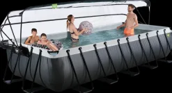 EXIT TOYS Pool 540x250x122cm med pumpe og skærm - Sort| Pool- Og Spatilbehør