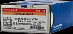 EXPANDET Rustfri A4 skrue 4,8 x 75 mm 100 stk.| Skruer
