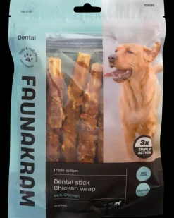 Faunakram Hundesnack Dental stick med kylling 220 g| Hundefoder, Kattemad Og Godbidder