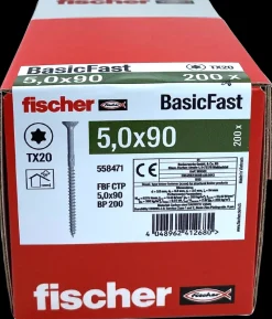 Fischer Spånskrue 5 x 90 mm TX20 200 stk.| Skruer