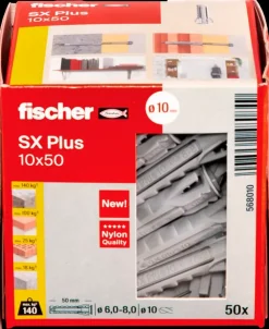 Fischer Uni plug SX plus 10 x 50 mm 50 stk.| Dyvler Og Plugs