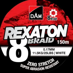 DAM Fletline 8 braid 150m 0,17mm - hvid| Fiskestænger, Hjul Og Liner