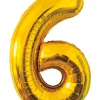 Folieballon Guld 86 cm - Nr 6| Festartikler|Nytårspynt