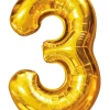 Folieballon Guld 86 cm - Nr 3| Festartikler|Nytårspynt