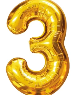 Folieballon Guld 86 cm - Nr 3| Festartikler|Nytårspynt
