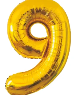 Folieballon Guld 86 cm - Nr 9| Festartikler|Nytårspynt