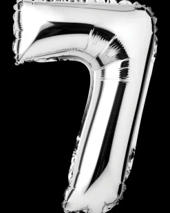 Folieballon H. 35 cm sølv - nr. 7| Festartikler|Nytårspynt