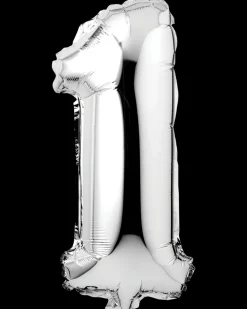 Folieballon H. 35 cm sølv - nr. 1| Festartikler|Nytårspynt