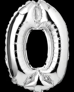 Folieballon H. 35 cm sølv - nr. 0| Festartikler|Nytårspynt