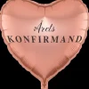 Folieballon Konfirmand - hjerte rosa| Festartikler