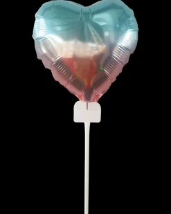Folieballon mini med pind - Hjerte| Festartikler