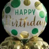 Folieballon på fod Ø35 - "Happy birthday" Grøn| Festartikler
