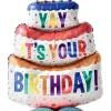 Folieballon på fod 77 cm - Fødselsdagskage| Festartikler