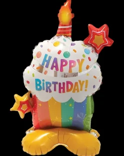 Folieballon på fod 40 cm - "Happy birthday" Muffin| Festartikler