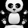 Folieballon på fod 40 cm - Mini panda| Festartikler